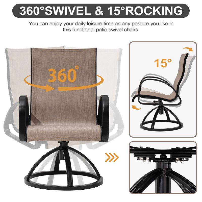 Fauteuil de salle à manger Sunbrella, Brun