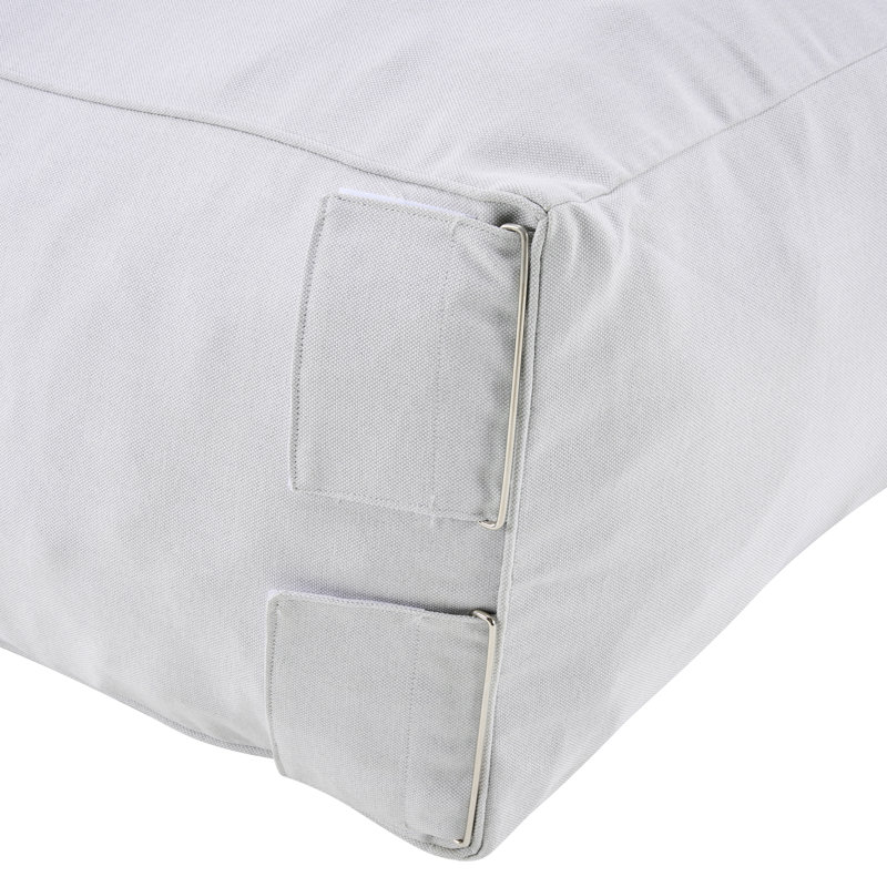 Canapé modulaire d'extérieur en oléfine de style bord de mer 152,8 po Dael, Gris clair, 4