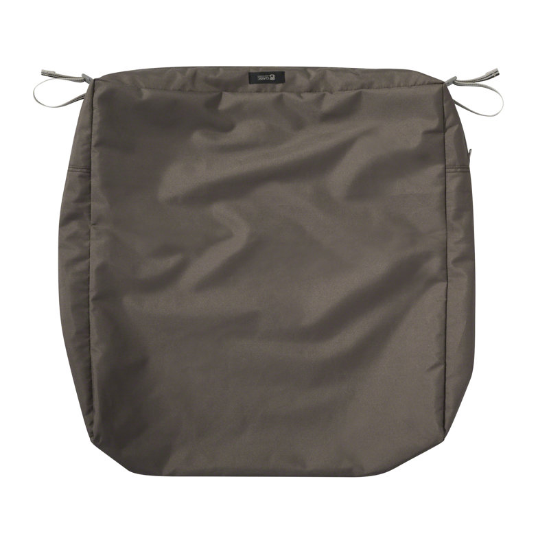 Jaylon Outdoor Dining Chair Cushion Cover, Dark Taupe, 25" W x 25" D