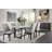 Amaryia Trestle Dining Table in Weathered Gray,Dining table,Kitchen table with marble top
