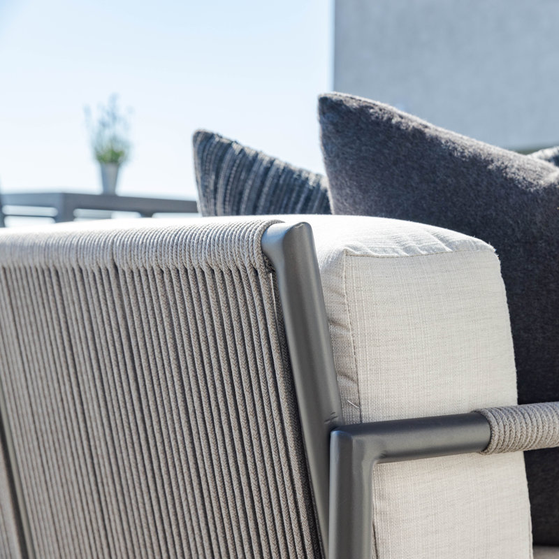 Pietra Patio Sofa with Sunbrella Cushions, Echo Ash Sunbrella®