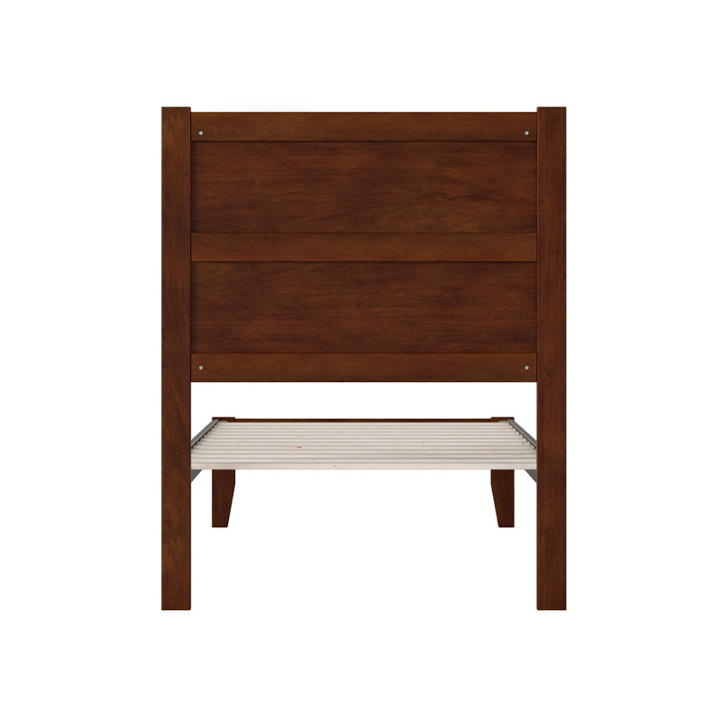  Lit plateforme en bois massif Teo, Lit simple, Noyer
