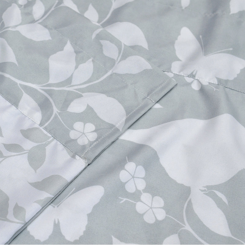 Floral Tailored Window Valance, Grey
