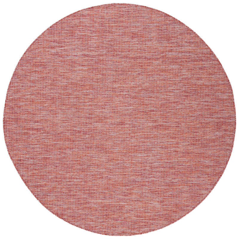 Tapis d'intérieur / extérieur de couleur unie Alaycia Performance, Rond 6 pi 7 po