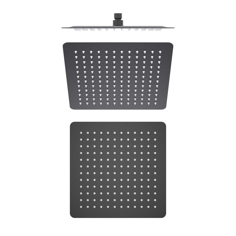 Pomme de douche à pluie profilée en métal 12 po Cube 1,75 gallons par minute, Noir mat