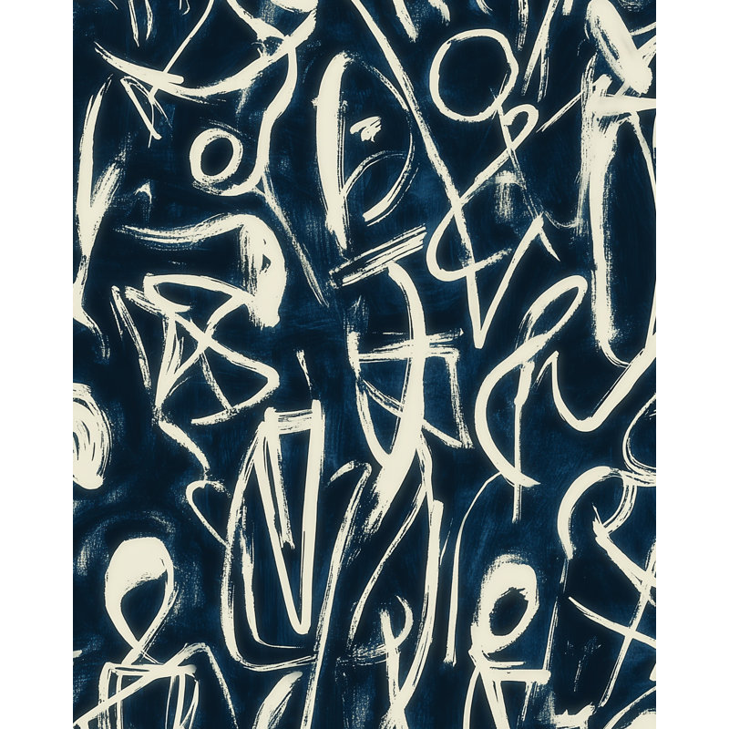 Papier peint abstrait géométrique, décoration murale marine