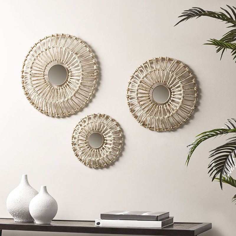 Fibre naturelle et miroir 3 murs