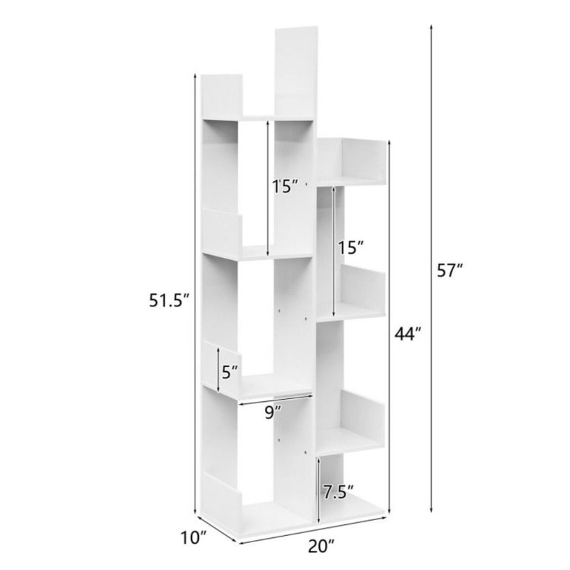 Bibliothèque géométrique Amiel H 57 "x l 20", Blanc
