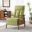 Fauteuil inclinable rembourré avec support lombaire et revêtement en tissu doux, rembourrage en mousse de salon réglable, pieds bruns