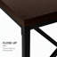 Table d'appoint étroite et moderne avec plateau en stratifié brun et structure en métal noir, parfaite pour les vestibules et les salons