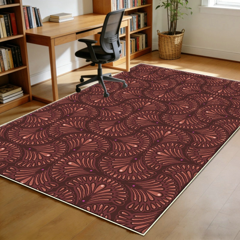 Living room area carpet, large anti slip washable carpet, Bohemian retro medal printed pattern carpet suitable for bedrooms, dining rooms, family offices, daycare centers, dormitories, farmhouses, retro red