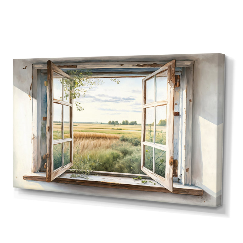Window to Landscape Views IV - Print on Canvas, 30" H x 40" W, Wrapped Canvas
