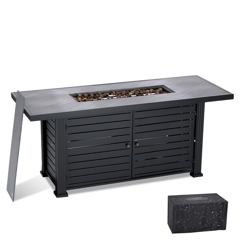Atia Rectangle Propane Smokeless Fire Pit Table with Hidden Fuel Tank
