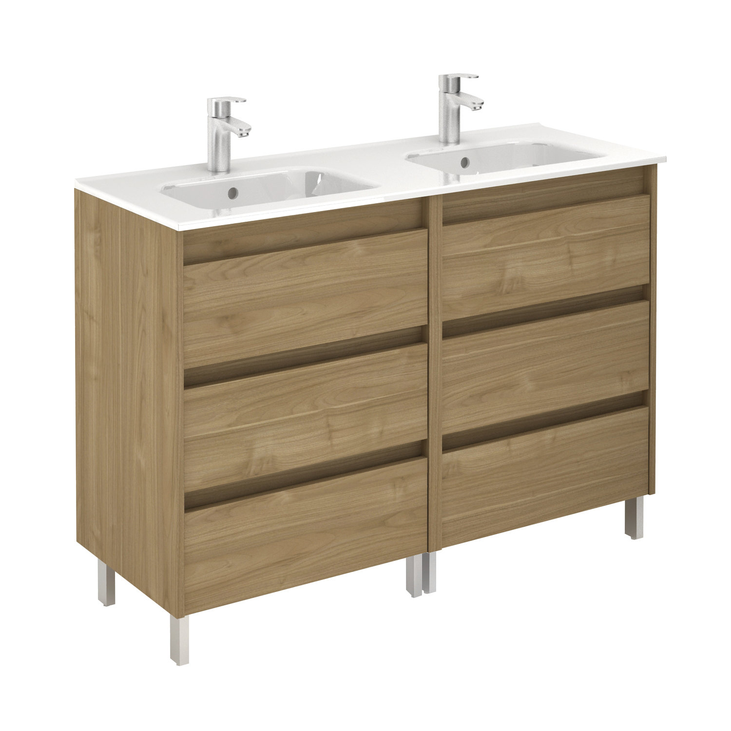 Orren Ellis Mallie 48'' Double Bathroom Vanity with Ceramic Top | Wayfair