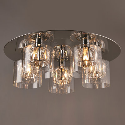 Kelvin Glass and Crystal Flush Mount