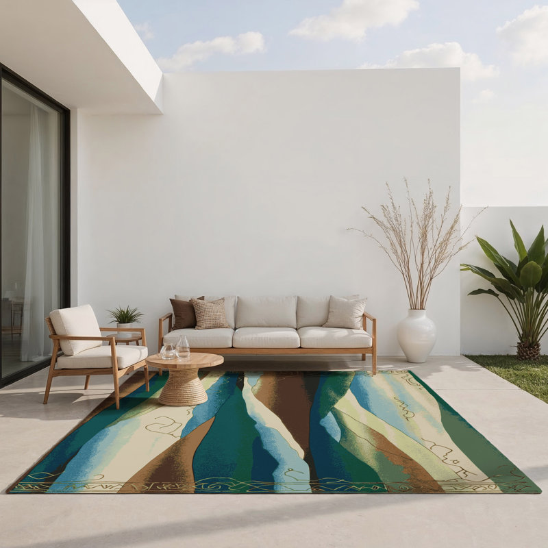 Tapis intérieur et extérieur Radiant Peaks, Rectangle 1 pi 6 po x 2 pi 6 po