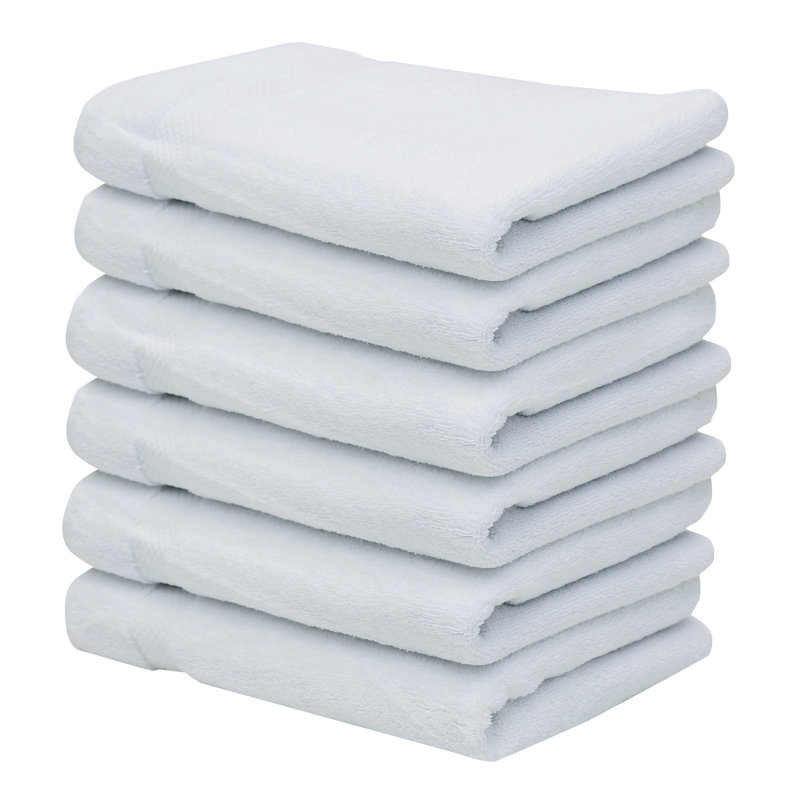 Ensemble de serviettes 100% coton Splash 100% coton Splash, essuie-mains absorbants doux 550 g / m² pour salle de bain, spa et usage quotidien, certifié OEKO-TEX, paquet de 6, blanc