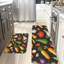 Tapis de cuisine noir à motif de légumes, ensemble de 2 pièces pour décor de salle à manger de style maison de campagne