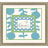Whippet In Turquoise Print by Dana Gibson