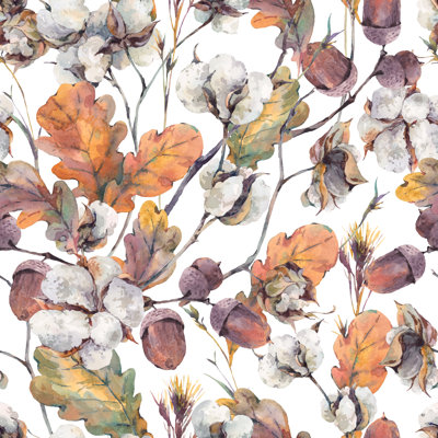 Motif sans couture Adabel avec feuilles de chêne et glands par Princessmaro