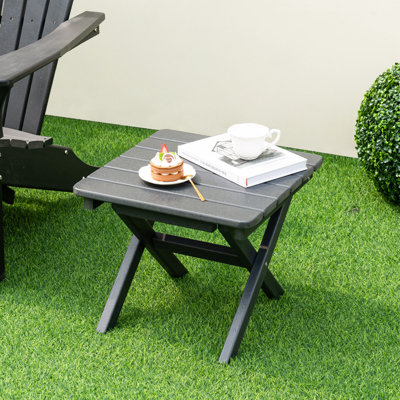 Square Folding Outdoor Side Table , 17.5'' in. W 18'' in. D