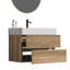 Meuble-lavabo flottant mural, impression visuelle en chêne, ensemble de fonctions de tiroir silencieux, panneaux E1, système de conception de lavabo en une pièce Qualité, performance,