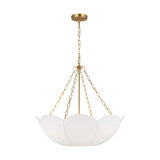 Alexa Hampton Stassi Dining Room Chandelier With White Linen Shade
