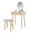 Angeligue Vanity Table Set with Adjustable Brightness Mirror and Cushioned Stool-665542144