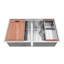 Ruvati 33-inch Workstation Ledge 50/50 Double Bowl Undermount 16 Gauge Stainless Steel Kitchen Sink