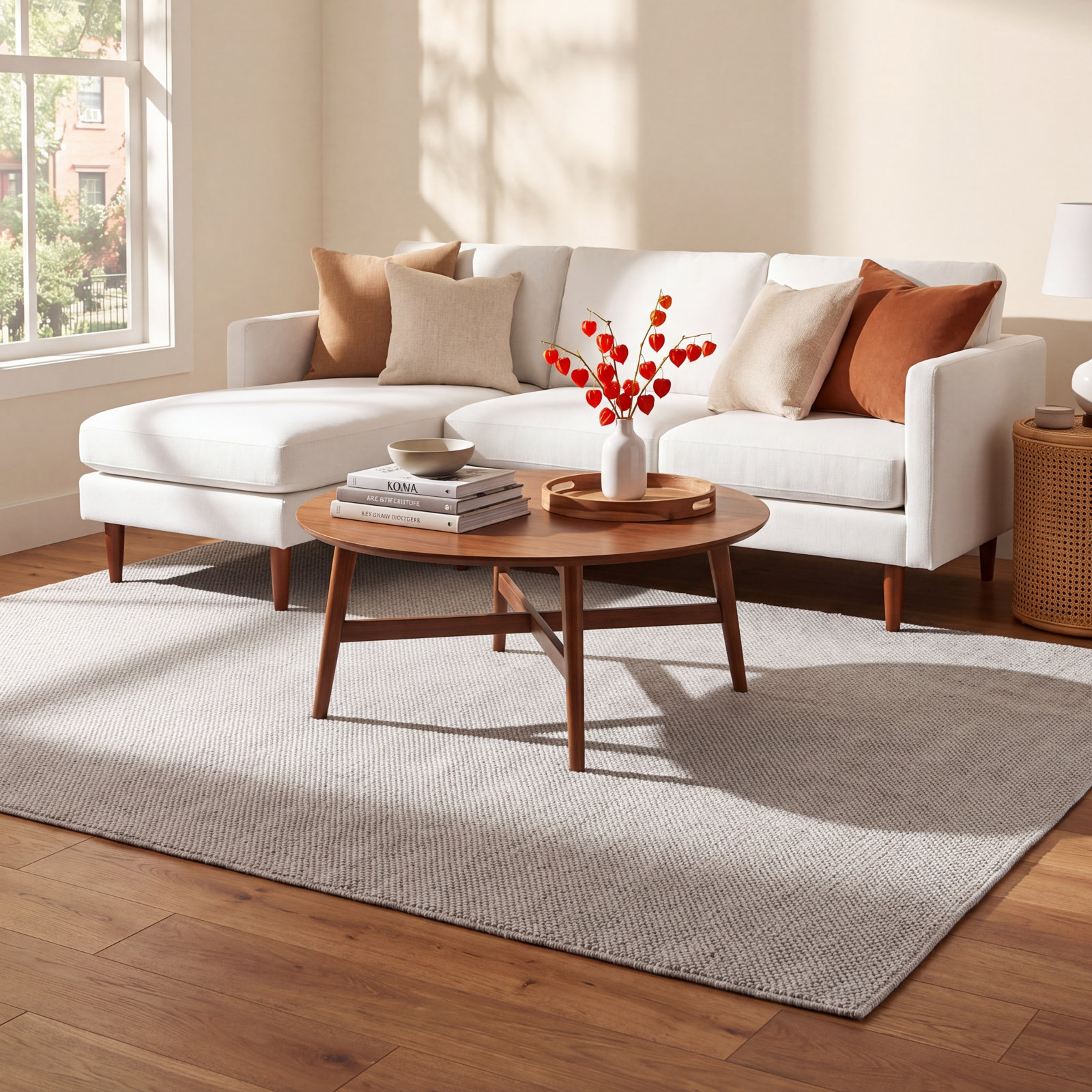 Brynn Ivory Hand-Woven Rug, Rectangle 6' x 9'