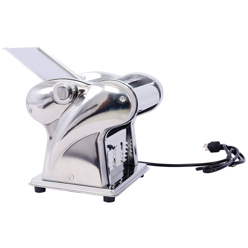 Machine à pâtes électrique Machine à faire les nouilles Machine à pâtes Rouleau à pâte Épaisseur réglable en acier inoxydable US 110 V 135 W 2 pales Type 1,5 mm Nouilles rondes + 4 mm Nouilles plates