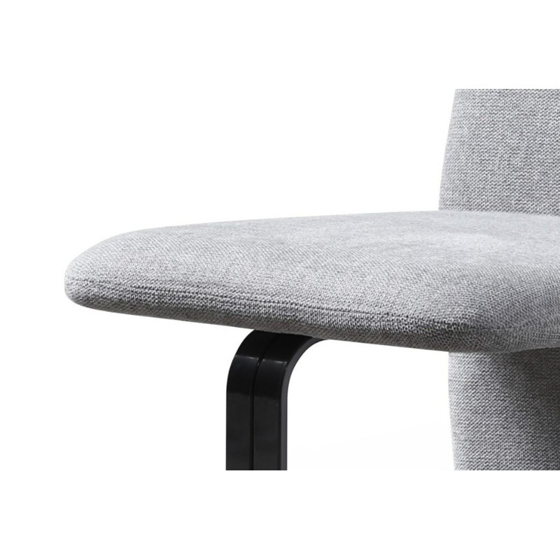 Chaise rembourrée Presa, Gris / bronze brossé