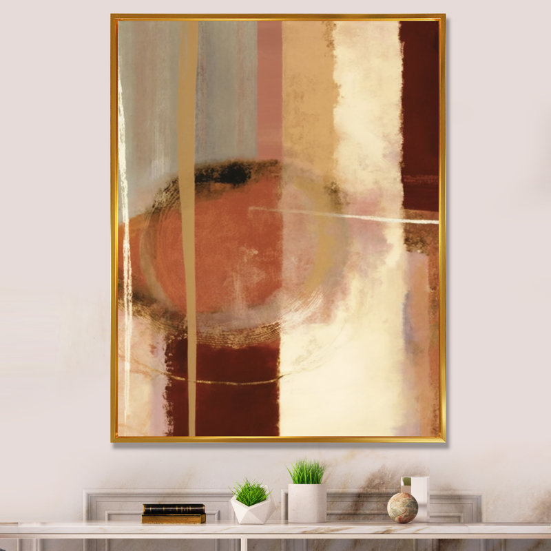 Chocolat brun élémentaire III 36, L 16 po x H 32 po, Toile à cadre flottant doré