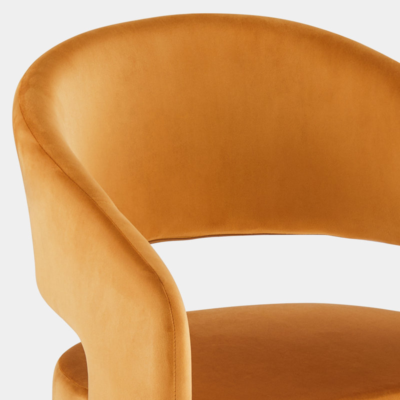 Rohit 43cm H Upholstered Metal Armchair, Yellow