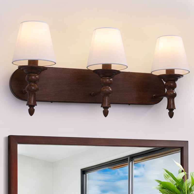 Éclairage pour salle de bain à 3 lumières à intensité variable, 3 Lights, Brun
