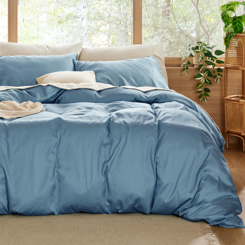 Ensemble d'édredon en eucalyptus doux et respirant pour lit chaud - ensemble de literie hypoallergénique et évacuant l'humidité, rafraîchissant