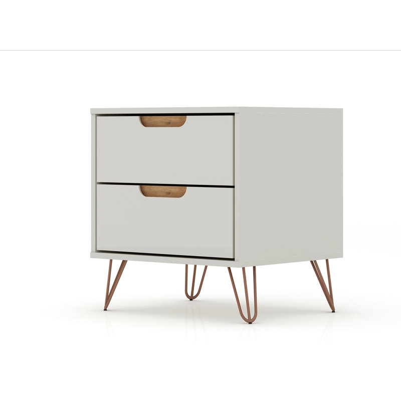 Rockefeller 20" Nightstand In Off White (2-Drawer), Off White