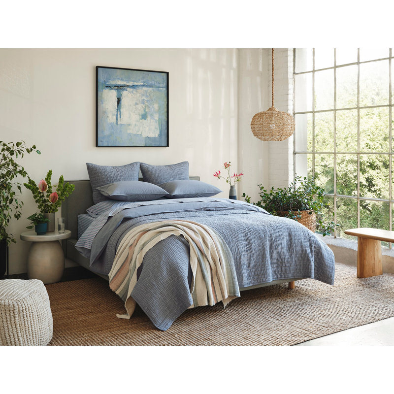 Topanga Organic Matelasse Woven Throw, Terra Stripe