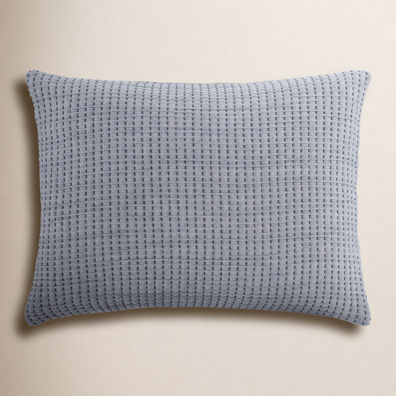 Pick Stitch Matelasse Sham, Standard, Navy