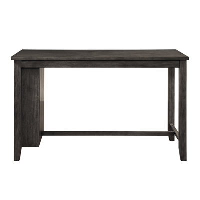 Table contemporaine à hauteur de comptoir en bois avec tablettes - gris pour salle à manger moderne encastrée en bois