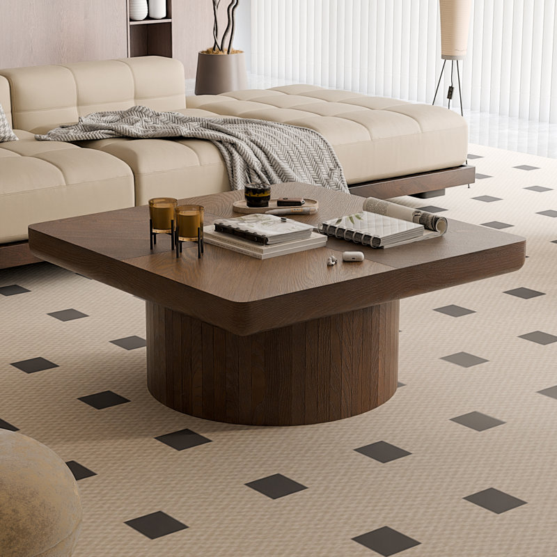 Wood Square Coffee Table, Walnut