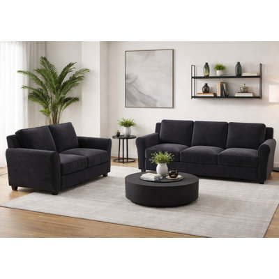 2-Piece Modern Flannelette Fabric Living Room Set