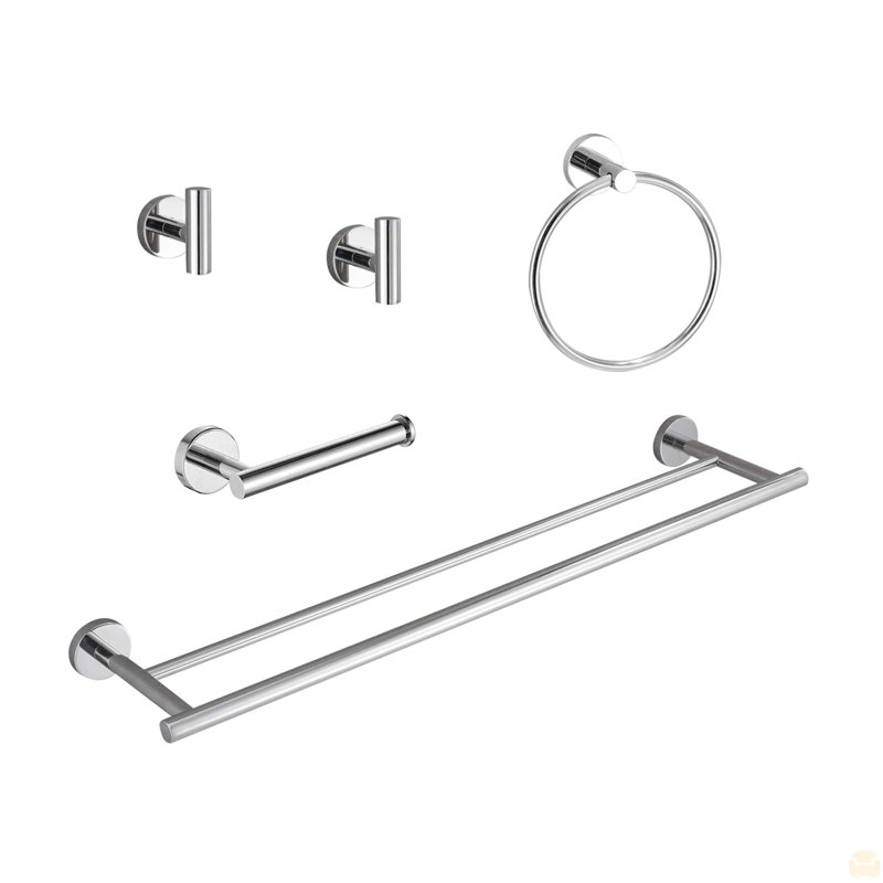 Ensemble de support à serviettes 5 pièces, Chrome chrome