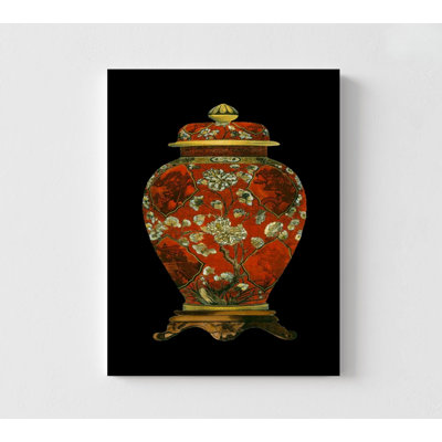 Red Porcelain Vase II, Small Hostel Wall Decor, Red Vase Poster, Home Office Wall Decor, Red Bedroom Remodel Touch Idea Poster Print