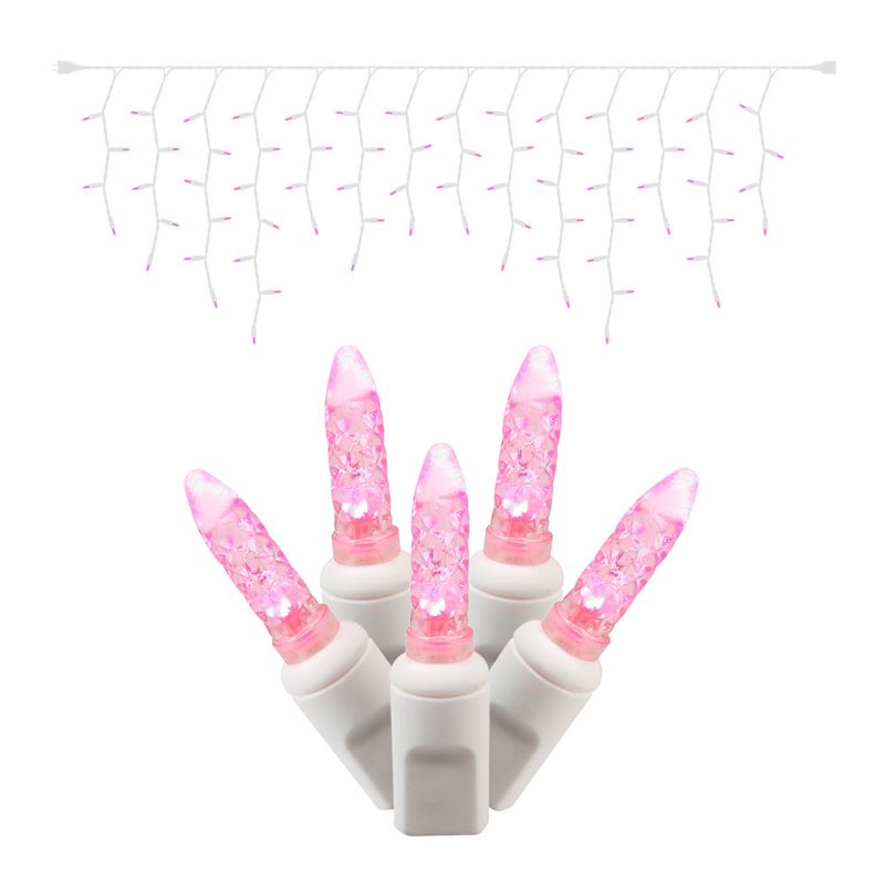 70 lumières de Noël glaçons, Rose, H 8 po x l 1 po x P 108 po