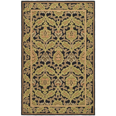 April Hand-Hooked Wool Green/Brown Area Rug