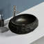Lavabo de salle de bain 20 po, vasque irrégulière ovale en résine avec motif de pierre, lavabo de style artistique, sans robinet, gris foncé-119920312