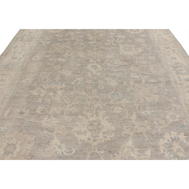 Tapis turc Oushak 9 x 12 beige et ivoire