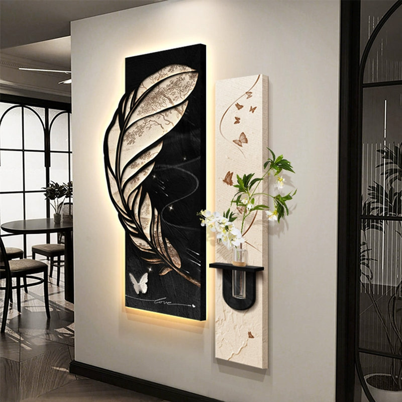 Black + White Rectangle Sandstone Wall art, 28.15" H x 15.75" W x 1.97" D, Black/White