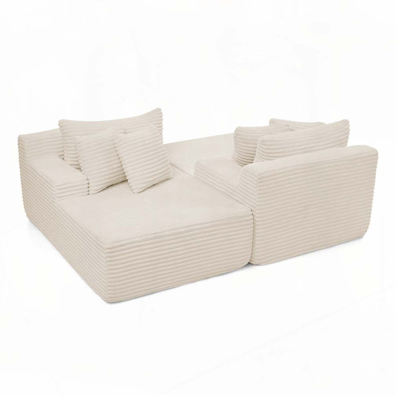 Canapé 2 places, méridienne, Beige